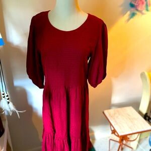 “EST 1946” plum color 100% Rayon dress Size large